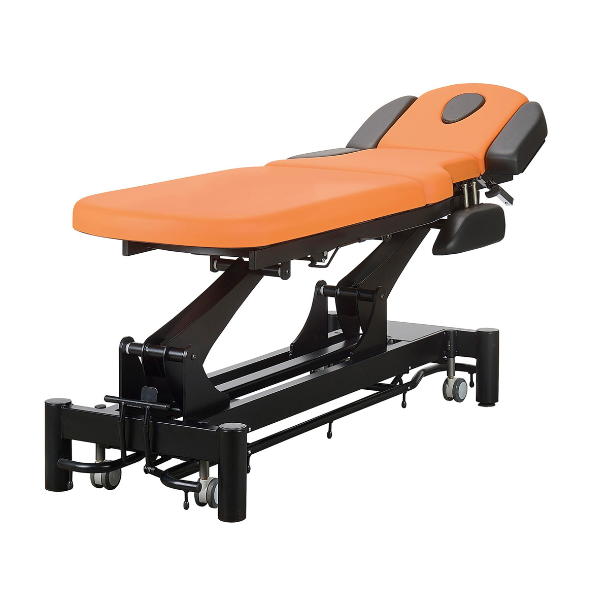 Physio/Osteo table 3 sections, with face hole, all around foot controller, 4 arm supports